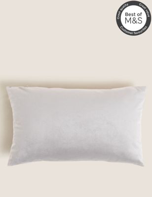 

M&S Collection Velvet Bolster Cushion - Light Grey, Light Grey