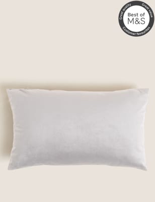 

M&S Collection Velvet Bolster Cushion - Light Grey, Light Grey