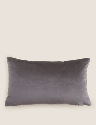 

M&S Collection Velvet Bolster Cushion - Charcoal, Charcoal