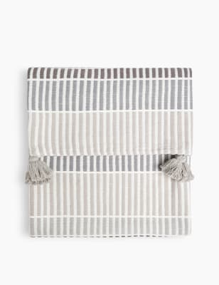 Plaid Evan en coton &agrave; rayures