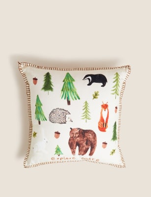 

M&S Collection Pure Cotton Woodland Cushion - Natural Mix, Natural Mix