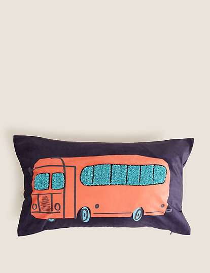 Velvet Bus Textured Bolster Cushion