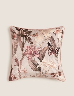 

Floral Embroidered & Embellished Cushion - Pale Pink Mix, Pale Pink Mix