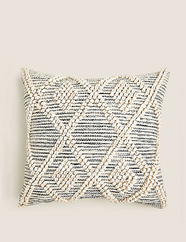 Pure Cotton Macramé Tufted Diamond Cushion - NO