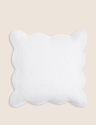 

M&S Collection Pure Cotton Embroidered Trapunto Cushion - White, White