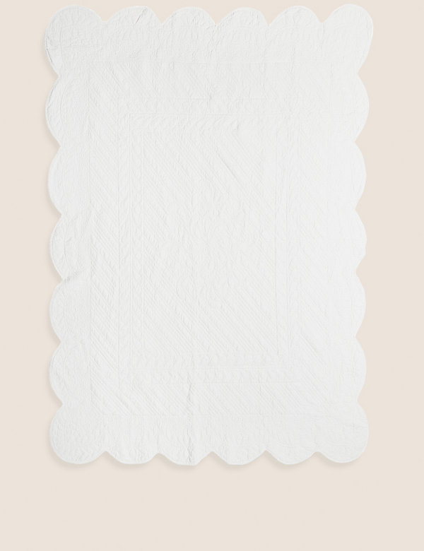 Pure Cotton Embroidered Trapunto Bedspread