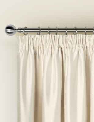 Faux Silk Blackout Pencil Pleat Curtains Ready Made Curtains
