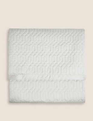 M&S Satin Quilted Throw - MED - Grey, Grey