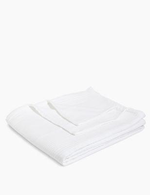 

Cotton Rich Ribbed Quilted Throw - White, White