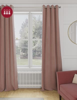 Velvet Eyelet Thermal Curtains