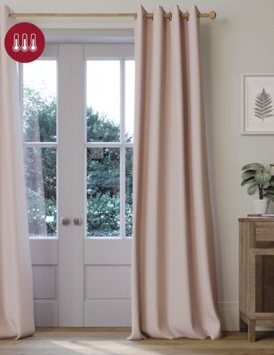 Brushed Eyelet Blackout Temperature Smart Curtains - BH