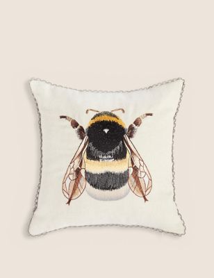 Bumblebee Embroidered Cushion - CZ