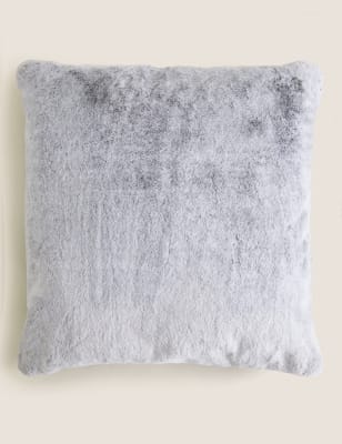 

Luxury Large Faux Fur Cushion - Silver Grey, Silver Grey