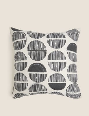 

Layla Cotton Geometric Cushion - Charcoal Mix, Charcoal Mix