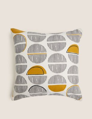 

Layla Cotton Geometric Cushion - Ochre, Ochre