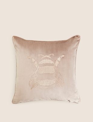 

Velvet Bee Embroidered Cushion - Latte, Latte