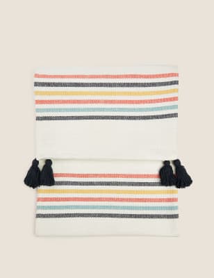 

Pure Cotton Striped Throw - Multi, Multi