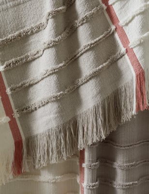 

M&S X Fired Earth Marrakech Collection El Hara Tufted Throw - Ivory Mix, Ivory Mix