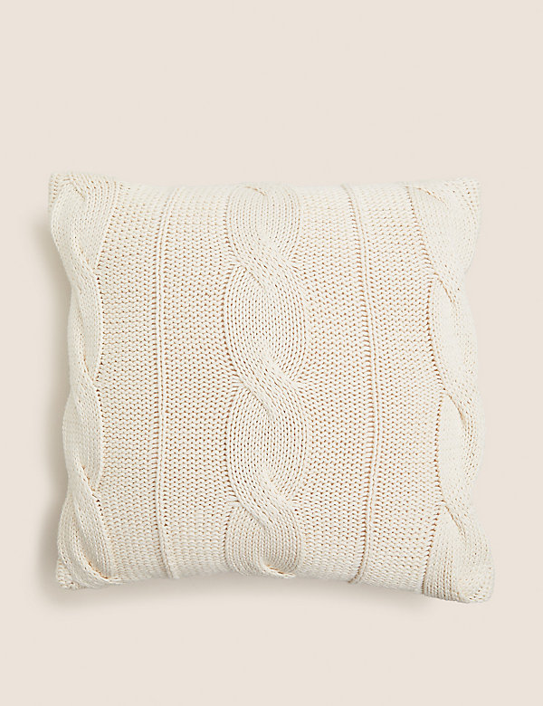 Pure Cotton Cable Knit Cushion - NO