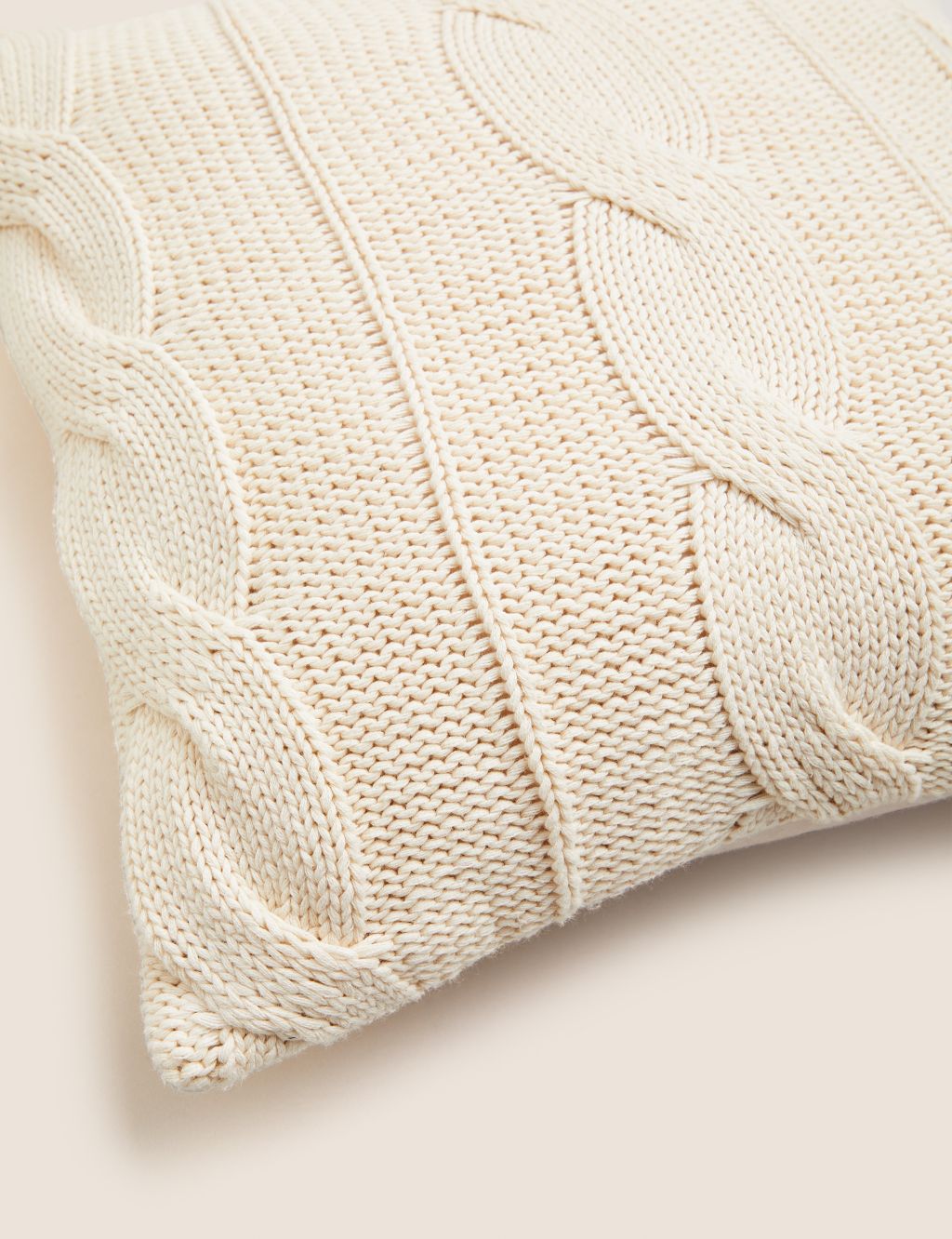 Pure Cotton Cable Knit Cushion image 4