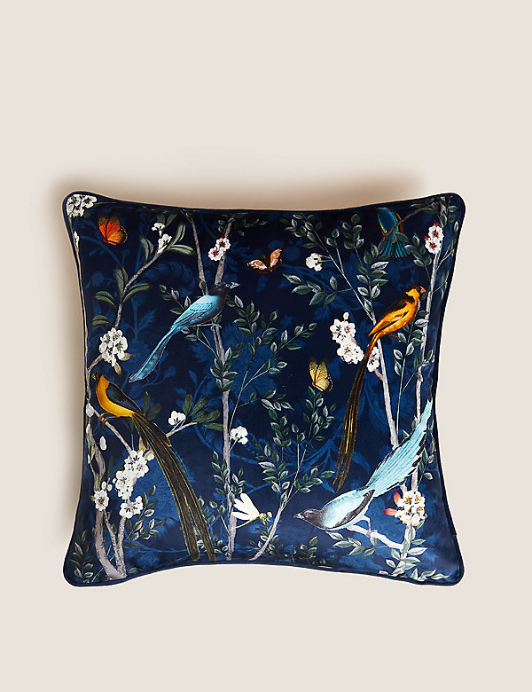 Velvet Spring Bird Cushion - CA