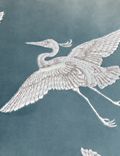 Crane Embroidered Bolster Cushion