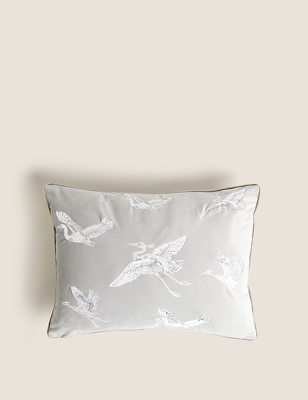 Crane Embroidered Bolster Cushion - IS