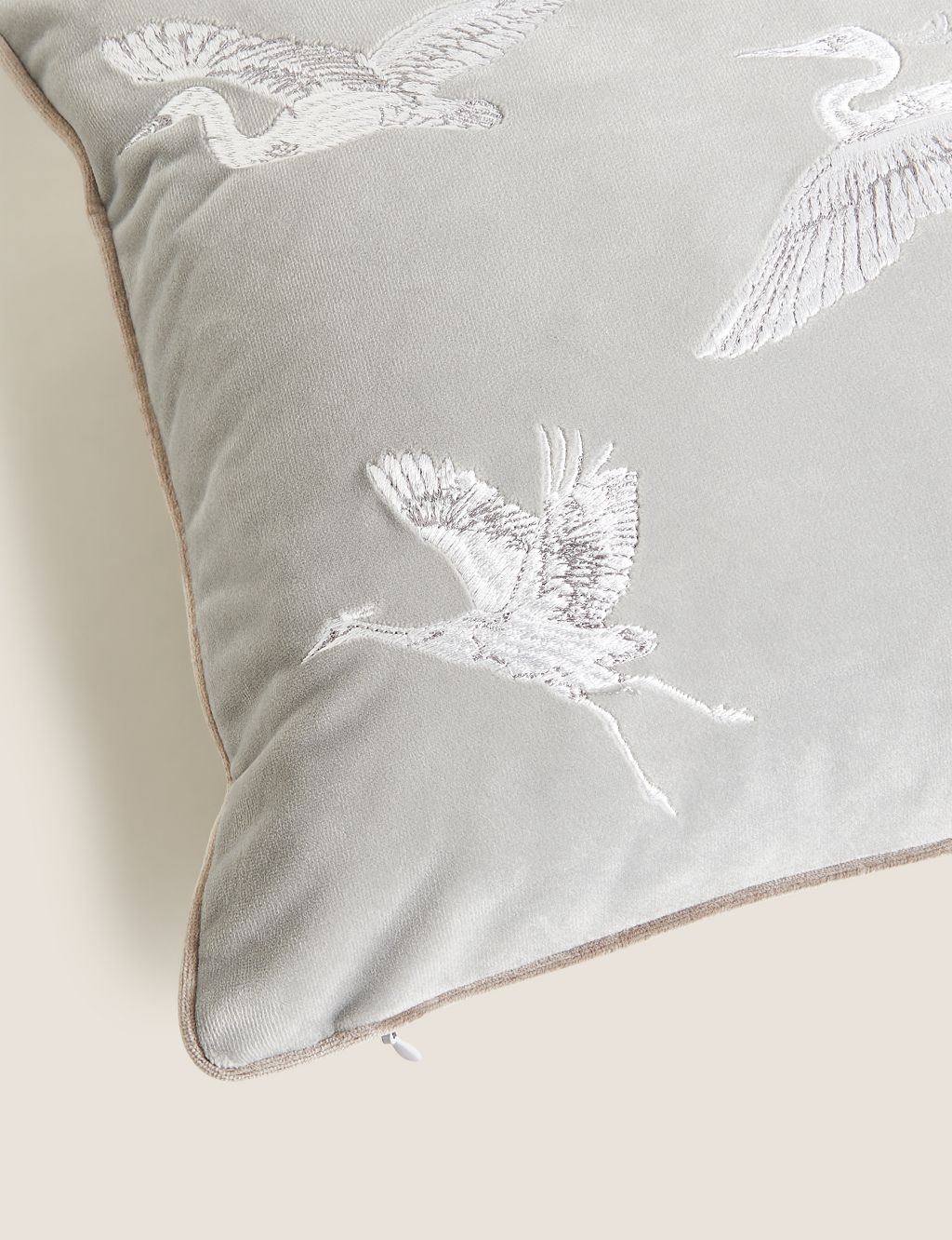 Crane Embroidered Bolster Cushion image 4