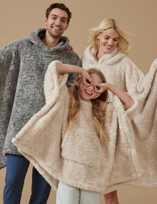 Teddy Fleece Adults' Hooded Blanket | The M&S Snuggle™ | M&S