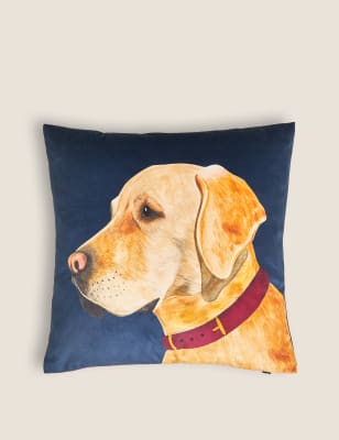 

Velvet Labrador Print Cushion - Navy, Navy