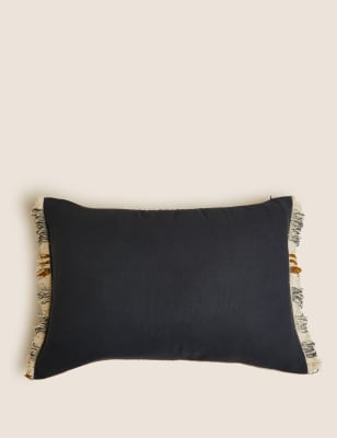 

M&S Collection Pure Cotton Stripe & Check Bolster Cushion - Black Mix, Black Mix