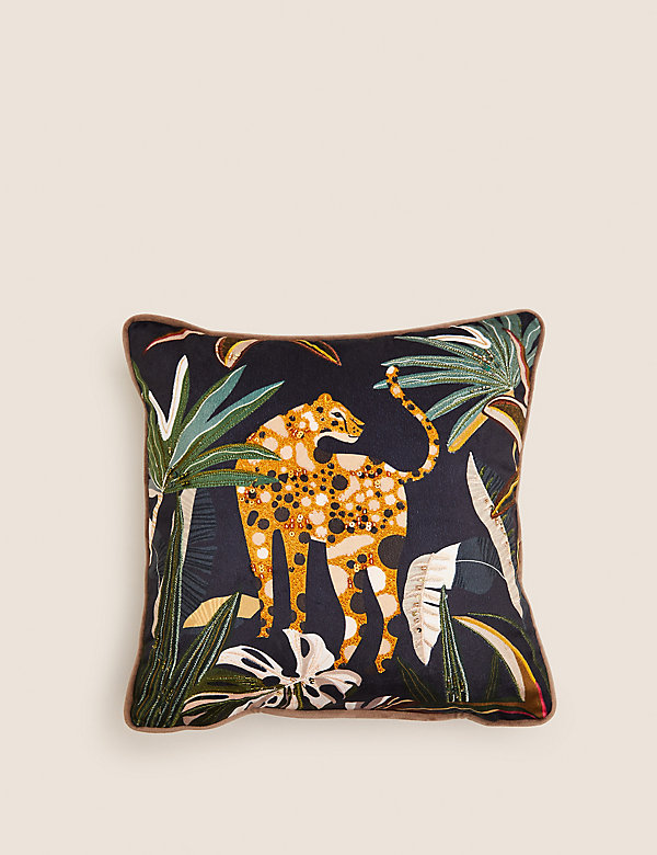 Velvet Cheetah Small Embroidered Cushion - MY