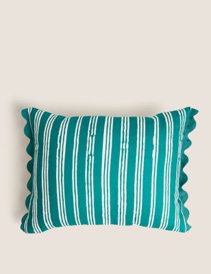 

M&S Collection Linen Blend Embroidered Dream Cushion - Green Mix, Green Mix