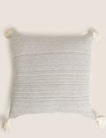 Pure Cotton Tufted Tassel Stripe Cushion