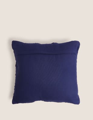 

M&S Collection Pure Cotton Macrame Cushion - Navy, Navy