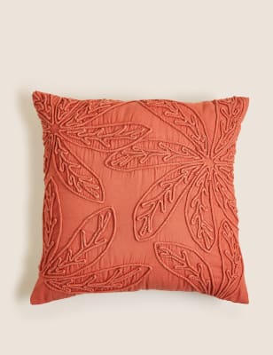 

M&S Collection Pure Cotton Floral Embroidered Cushion - Rust, Rust