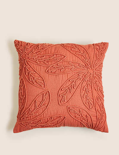 Pure Cotton Floral Embroidered Cushion