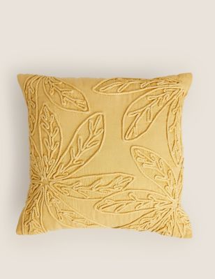 

M&S Collection Pure Cotton Floral Embroidered Cushion - Mustard, Mustard