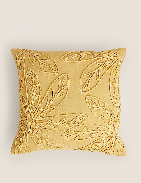 Pure Cotton Floral Embroidered Cushion - US
