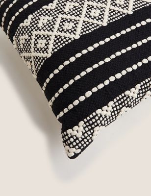 

M&S Collection Pure Cotton Aztec Striped Cushion - Black Mix, Black Mix