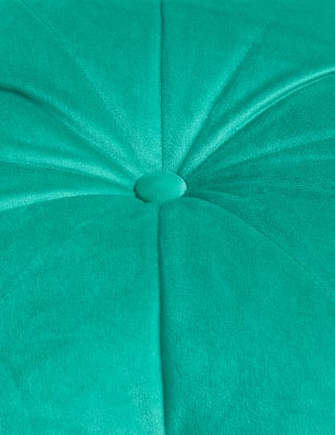 

M&S Collection Velvet Flower Cushion - Green, Green