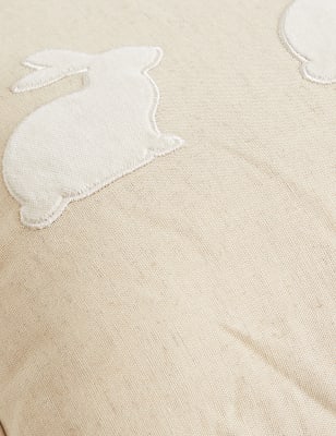 

M&S Collection Cotton Rich Bunny Appliqué Cushion - Natural Mix, Natural Mix