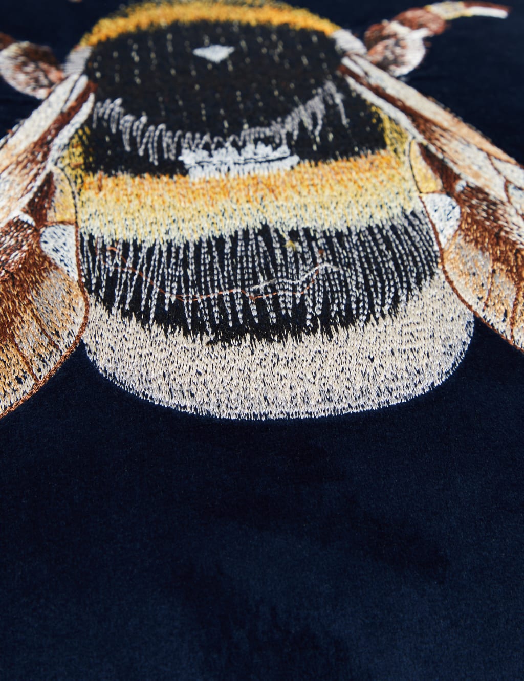 Velvet Bee Embroidered Cushion image 4