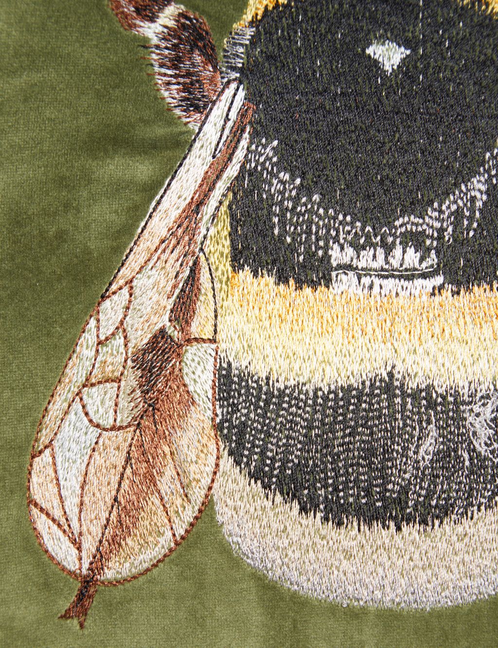 Velvet Bee Embroidered Cushion image 2