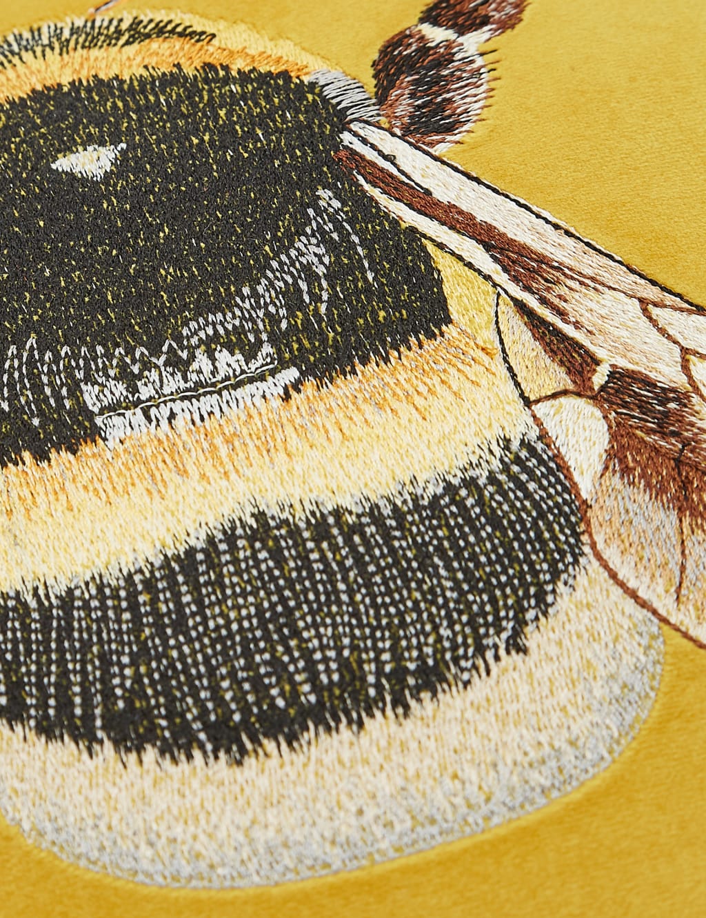 Velvet Bee Embroidered Cushion image 4
