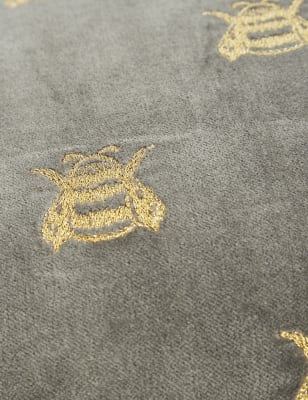 Pure Cotton Velvet Bee Bolster Cushion M&S US
