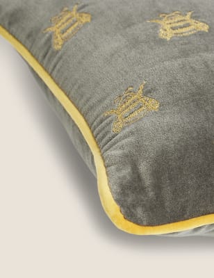 Pure Cotton Velvet Bee Bolster Cushion M&S US