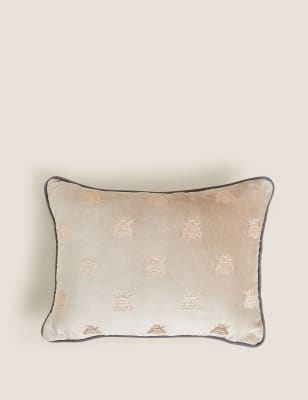 

Pure Cotton Velvet Bee Bolster Cushion - Natural, Natural