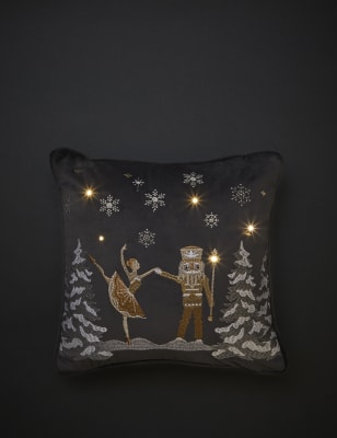 

Velvet Nutcracker Small Light Up Cushion - Multi, Multi