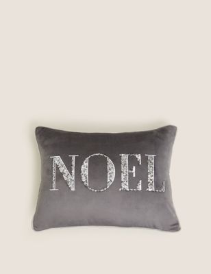 

Velvet Noel Embroidered Bolster Cushion - Grey Mix, Grey Mix